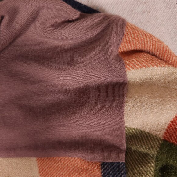 Celeste Multi Pattern Hoodie Womens Medium Check Striped Drawstring USA FLAW - Picture 15 of 16